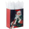Hallmark 15″ Extra Large Holiday Gift Bag with Tissue Paper and Gift Tag (Trendy Lights on Pink, All Is Bright)(Santa Claus)