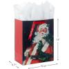 Hallmark 15″ Extra Large Holiday Gift Bag with Tissue Paper and Gift Tag (Trendy Lights on Pink, All Is Bright)(Santa Claus)