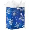 Hallmark 17″ Extra Large Blue Gift Bags with Tissue Paper (3 Gift Bags: Starry Snowflakes on Navy) for Winter Weddings, Birthdays, Housewarming Gifts(Extra Large)
