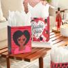 Hallmark 17″ Extra Large Valentine’s Day Gift Bag with Blue Tissue Paper (Gold Heart, Paint Splatters)(Mahogany Red and Black)