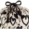 Hallmark 19″ Large Canvas Bag with Yellow Drawstring (Ivory and Blue) for Birthdays, Baby Showers, Father’s Day(Black Hearts)