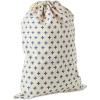 Hallmark 19″ Large Canvas Bag with Yellow Drawstring (Ivory and Blue) for Birthdays, Baby Showers, Father’s Day(Ivory and Blue)