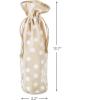 Hallmark 19″ Large Canvas Bag with Yellow Drawstring (Ivory and Blue) for Birthdays, Baby Showers, Father’s Day(White Dots)