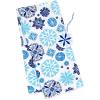 Hallmark 26″ Reusable Christmas Gift Wrap (1 Fabric Wrap: Blue Snowflakes on Natural Cotton) for Holiday Parties, Hanukkah, Winter Weddings(Blue Snowflakes)