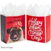 Hallmark 6″ Small Valentine’s Day Gift Bags (6 Bags, 3 Designs: Hello Gorgeous, Pink, Red) for Classroom Exchange, Galentine’s Day(Pug  Happy Valentine’s Day)