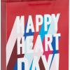Hallmark 6″ Small Valentine’s Day Gift Bags (8 Bags, 4 Designs: Hearts, Rainbows, Pug Puppy) for Kids, Classroom Parties, Galentines Day(Stripes  Happy Heart Day)