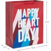 Hallmark 6″ Small Valentine’s Day Gift Bags (8 Bags, 4 Designs: Hearts, Rainbows, Pug Puppy) for Kids, Classroom Parties, Galentines Day(Stripes  Happy Heart Day)