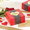 Hallmark 8″ Medium Valentine’s Day Gift Boxes (Pack of 2: Red with Black and Gold Wrap Band) for Jewelry, Wrapped Candy, Small Toys, Gift Cards(Red with Black Band)