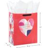 Hallmark 8″ Medium Valentine’s Day Gift Boxes (Pack of 2: Red with Black and Gold Wrap Band) for Jewelry, Wrapped Candy, Small Toys, Gift Cards(Red with Watercolor Heart)