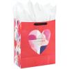 Hallmark 8″ Medium Valentine’s Day Gift Boxes (Pack of 2: Red with Black and Gold Wrap Band) for Jewelry, Wrapped Candy, Small Toys, Gift Cards(Red with Watercolor Heart)
