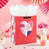 Hallmark 8″ Medium Valentine’s Day Gift Boxes (Pack of 2: Red with Black and Gold Wrap Band) for Jewelry, Wrapped Candy, Small Toys, Gift Cards(Red with Watercolor Heart)