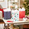 Hallmark 9″ Christmas Gift Bags (6 Medium Bags, 3 Designs: Red Polka Dot, Colorful Trees, Navy Snowflake) for Holiday Partes, Winter Weddings, Birthdays