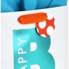 Hallmark 9″ Medium Birthday Gift Bag with Tissue Paper (Blue Happy Birthday)(Bday Bag with Turquoise Tissue)