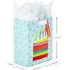 Hallmark 9″ Medium Birthday Gift Bag with Tissue Paper (Blue Happy Birthday)(Medium Cake Slice)