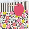 Hallmark 9″ Medium Gift Bag with Tissue Paper (Flowers and Butterflies; Turquoise and Yellow) for Birthdays, Mothers Day, Bridal Showers, Baby Showers and More(Flowers and Stripes)