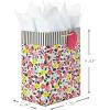 Hallmark 9″ Medium Gift Bag with Tissue Paper (Flowers and Butterflies; Turquoise and Yellow) for Birthdays, Mothers Day, Bridal Showers, Baby Showers and More(Flowers and Stripes)