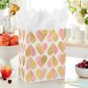 Hallmark 9″ Medium Gift Bag with Tissue Paper (Flowers and Butterflies; Turquoise and Yellow) for Birthdays, Mothers Day, Bridal Showers, Baby Showers and More(Pink and Gold Hearts)