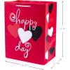 Hallmark 9″ Medium Valentine’s Day Gift Bag with Tissue Paper (Pink and Red Heart Grid)(Dots on Black  Happy Heart Day)