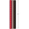 Hallmark All Occasion Reversible Wrapping Paper – Gold & Kraft Stripes, Triangles, Chevron, Polka Dots(Kraft Red  Blue  and Black)