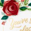 Hallmark Anniversary Card (Hearts with Patterns)(Quilled Paper Roses)