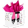 Hallmark Assorted Birthday Gift Bags (8 Bags: 3 Small 6″, 3 Medium 9″, 2 Large 13″) Smiling Sun, Balloons, Cute Flowers and Plants(Flamingo  Shoes  Cake)