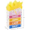 Hallmark Assorted Birthday Gift Bags (8 Bags: 3 Small 6″, 3 Medium 9″, 2 Large 13″) Smiling Sun, Balloons, Cute Flowers and Plants(Happy Cake Day)