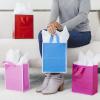 Hallmark Assorted Gift Bags (8 Bags: 3 Small 6″, 3 Medium 9″, 2 Large 13″) Solid Pink, Blue, Green, Yellow, Red(Medium Solid Color Gift Bags  Pack of 4)