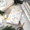 Hallmark Baby Shower Wrapping Paper Rolls – Pastel Gift Wrap Paper – Gender Neutral Clouds, ABCs, Bottles, Polka Dots, Blue, Gray Gingham (Set of 3 Rolls: 75 sq. ft. ttl.)(Animals  Greenery  Rainbows)