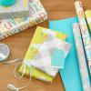 Hallmark Baby Shower Wrapping Paper Rolls – Pastel Gift Wrap Paper – Gender Neutral Clouds, ABCs, Bottles, Polka Dots, Blue, Gray Gingham (Set of 3 Rolls: 75 sq. ft. ttl.)(Clouds  Bottles  ABCs)