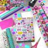 Hallmark Birthday Wrapping Paper Rolls and Scotch Magic Tape (Set of 6 Gift Wrap Rolls with 6 Rolls of Tape) Flowers, Stripes, Pink, Teal and Black Polka Dots(Wrapping Paper & Scotch Magic Tape)