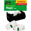 Hallmark Birthday Wrapping Paper Rolls and Scotch Magic Tape (Set of 6 Gift Wrap Rolls with 6 Rolls of Tape) Flowers, Stripes, Pink, Teal and Black Polka Dots(Wrapping Paper & Scotch Magic Tape)