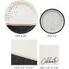 Hallmark Black and Gold Party Supplies (16 Round Dinner Plates, 16 Round Dessert Plates, 16 Beverage Napkins, 16 Dinner Napkins) for Weddings, Graduations, Engagements(Chic Black  Ivory  Gold)