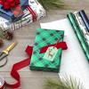 Hallmark Blue Foil Christmas Wrapping Paper with Cut Lines on Reverse (3 Rolls: 60 sq. ft. ttl) Snowmen, Snowflakes, Christmas Trees(Green Plaid  Wreath  Woodland Scene)