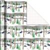 Hallmark Blue Foil Christmas Wrapping Paper with Cut Lines on Reverse (3 Rolls: 60 sq. ft. ttl) Snowmen, Snowflakes, Christmas Trees(Green Plaid  Wreath  Woodland Scene)
