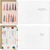 Hallmark Boho Boxed Christmas Card Assortment (16 Cards and Envelopes) Pastel Pink, Purple, Emerald Green, Dove