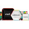 Hallmark Bold Black, White and Red Party Supplies (16 Dinner Plates, 8 Square Dessert Plates, 8 Hexagonal Dessert Plates, 16 Dinner Napkins, 16 Beverage Napkins) “Eat, Celebrate, Be Merry”
