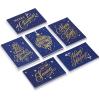 Hallmark Boxed Christmas Cards Assortment, Blue and Gold Holidays (6 Designs, 72 Cards with Envelopes)(Elegant Blue and Gold Holiday Card Assortment)