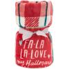 Hallmark Channel Popcorn Bowl (Merry Movie Watching) Red and Green Holly, Housewarming Present(Hallmark Channel Fa La La)