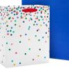 Hallmark Christmas Assorted Gift Bag Bundle with Mix-n-Match Gift Tags, Traditional (Pack of 7 : 3 Large 13″, 4 Medium Gift Bags 9″; 7 Gift Tags)(Pink  Blue  Red  Snowflakes  Stripes)