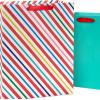 Hallmark Christmas Assorted Gift Bag Bundle with Mix-n-Match Gift Tags, Traditional (Pack of 7 : 3 Large 13″, 4 Medium Gift Bags 9″; 7 Gift Tags)(Pink  Blue  Red  Snowflakes  Stripes)