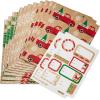 Hallmark Christmas Flat Wrapping Paper Sheets with Gift Tag Seals – Snowflakes, Deer, Tartan Plaid Gift Wrap Paper (12 Sheets, 16 Gift Tag Stickers) for Holiday Parties, Hanukkah, Winter Weddings(Kraft Red Truck  Snowflakes  Merry Christmas)
