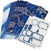 Hallmark Christmas Flat Wrapping Paper Sheets with Gift Tag Seals – Snowflakes, Deer, Tartan Plaid Gift Wrap Paper (12 Sheets, 16 Gift Tag Stickers) for Holiday Parties, Hanukkah, Winter Weddings(Navy Snowflakes  Plaid  Woodland Scene)