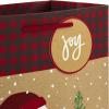 Hallmark Christmas Gift Bag Assortment, Traditional (Pack of 8 Gift Bags; 3 Small 6″, 3 Medium 9″, 2 Large 13″) Snowmen, Red Plaid, Kraft Stripes, “Joy” Wreath