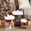 Hallmark Christmas Gift Bag Assortment, Traditional (Pack of 8 Gift Bags; 3 Small 6″, 3 Medium 9″, 2 Large 13″) Snowmen, Red Plaid, Kraft Stripes, “Joy” Wreath