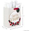 Hallmark Christmas Gift Bag Assortment with Tissue Paper (Pack of 3 Gift Bags: 1 Large 13″, 2 Extra Large 15″) Gold, Plaid, Santa(Retro Santa  Merry Christmas  Plaid Tree)