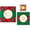 Hallmark Christmas Gift Boxes 3-Pack Assorted Sizes (Red & Green Stripes, Plaid, Polka Dots) for Hostess Gifts, Holiday Parties, Wrapped Treats(Stripes  Dots  Plaid)