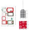 Hallmark Christmas Gift Tags with Ribbon, Sticker Seals, and Mini Notecards (Elegant Plaid, Snowflakes, Cardinals) for Gift Bags and Wrapped Presents