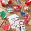 Hallmark Christmas Gift Tags with Ribbon, Sticker Seals, and Mini Notecards (Elegant Plaid, Snowflakes, Cardinals) for Gift Bags and Wrapped Presents