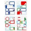 Hallmark Christmas Gift Tags with Ribbon, Sticker Seals, and Mini Notecards (Santa, Snowman, Stripes, Red, Green, Blue) for Gift Bags and Wrapped Presents