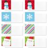 Hallmark Christmas Gift Tags with Ribbon, Sticker Seals, and Mini Notecards (Santa, Snowman, Stripes, Red, Green, Blue) for Gift Bags and Wrapped Presents